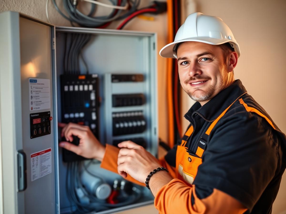 Gecertificeerde elektricien werkt aan een groepenkast in Gelderland